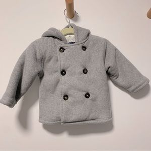 2/$20 Grey Peacoat Fleece Jacket 9-12 months